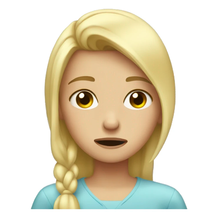 Blonde girl crying sticker