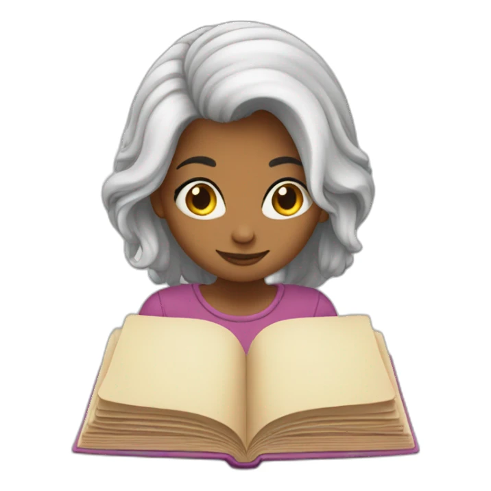 girl read a book sticker