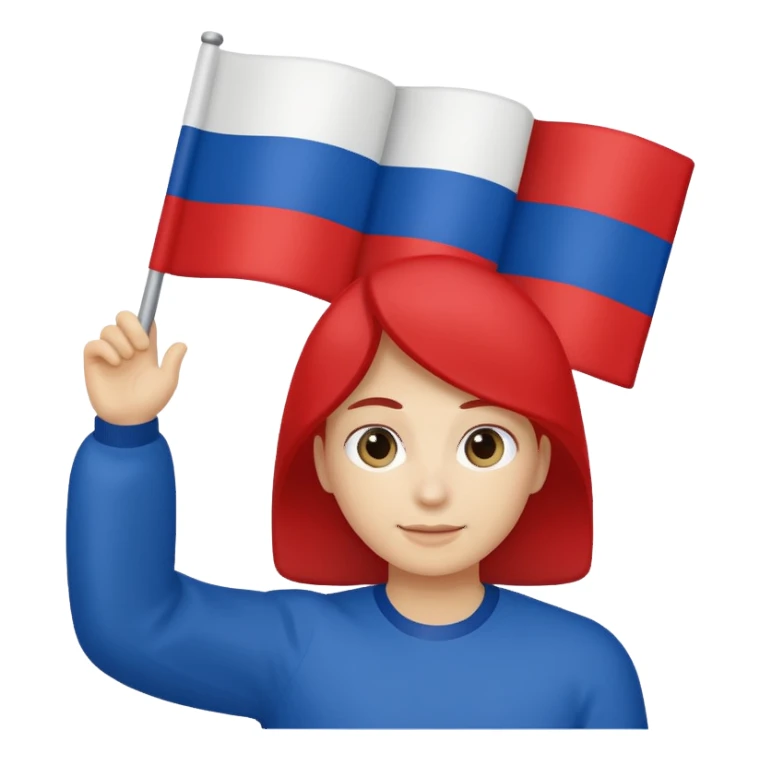 waving Russia flag sticker