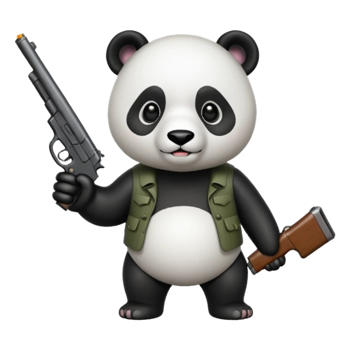 PANDA WITH GUN sticker