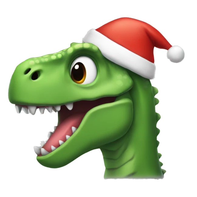 Dinosaur with Christmas hat on sticker