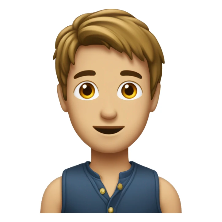 Garçon aux cheveux long châtains  sticker