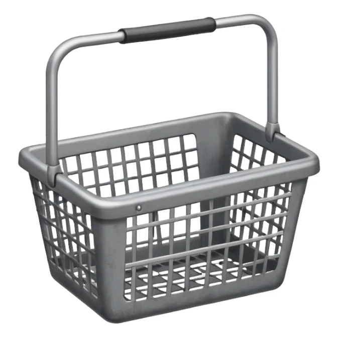empty shopping basket metal gray sticker
