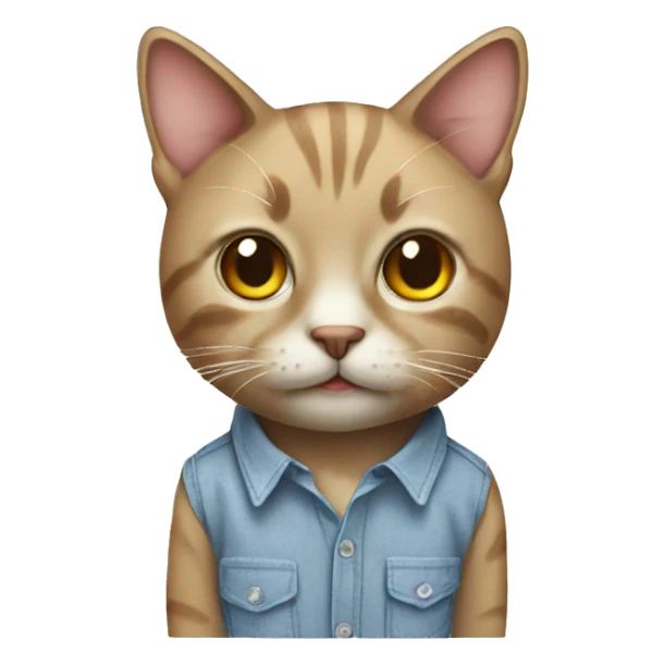 Cat wearing a shirt sticker