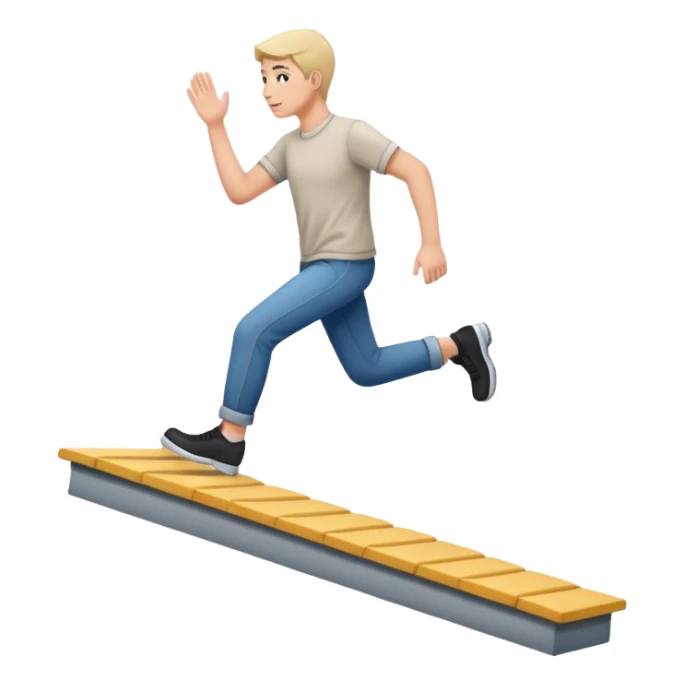 stepping up onto and down from a platform sticker