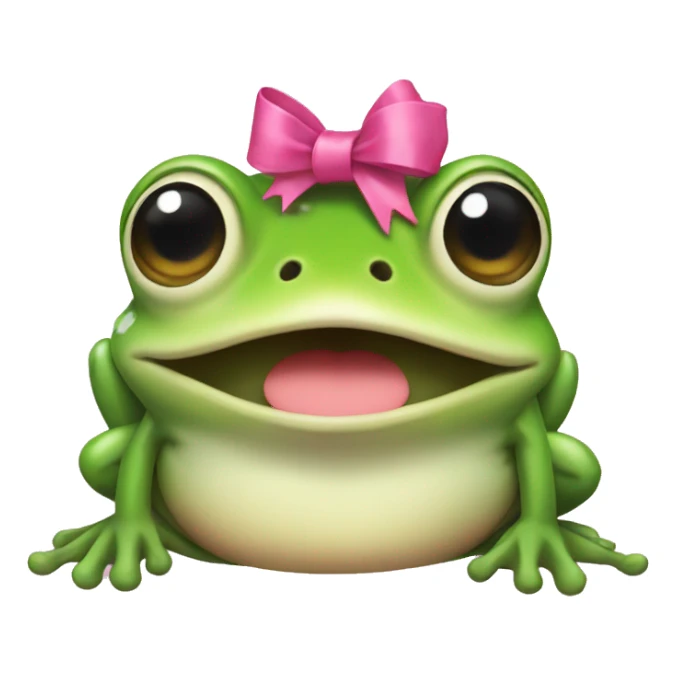 Frog with a pink bow on its head sticker