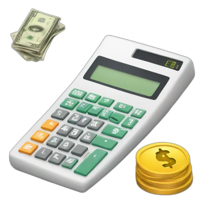 calculator and money sticker