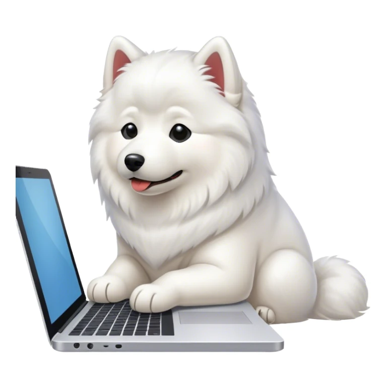 samoyed-working-on-laptop sticker