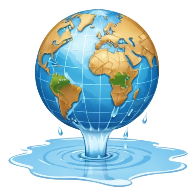 globe in a puddle with a splash  sticker