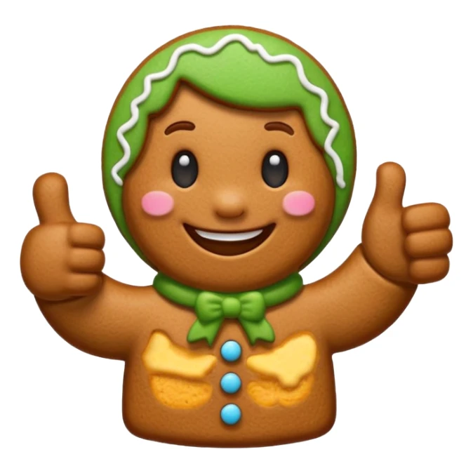 thumb up in gingerbread style sticker