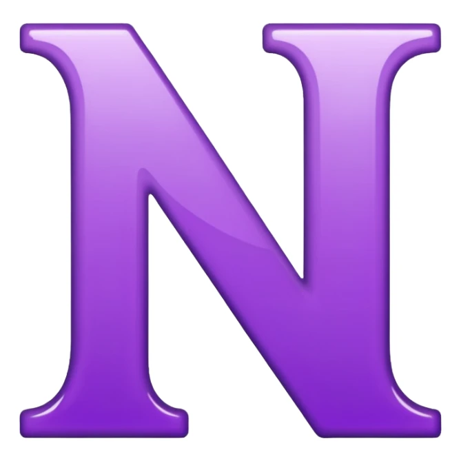 purple letter N sticker