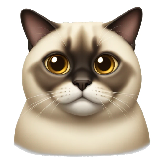 Cross eyes fat siamese cat sticker
