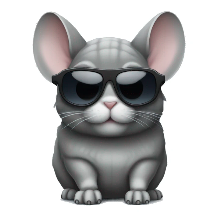 Dark gray chinchilla with sunglasses sticker