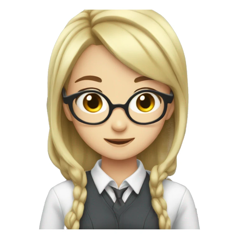 anime girl nerd sticker