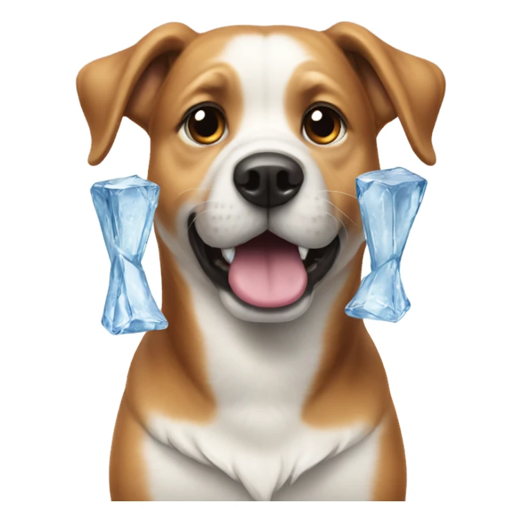  A dog with ice  sticker