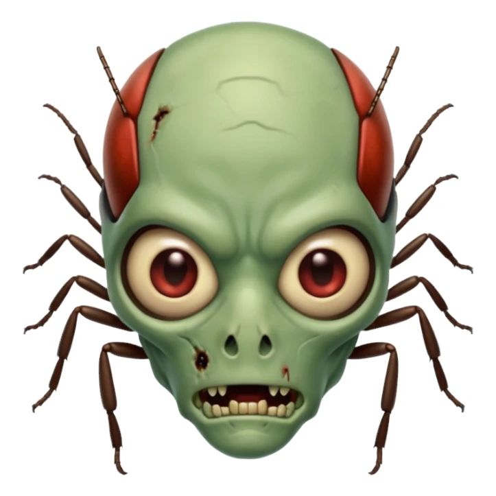 Zombie ant man face  sticker