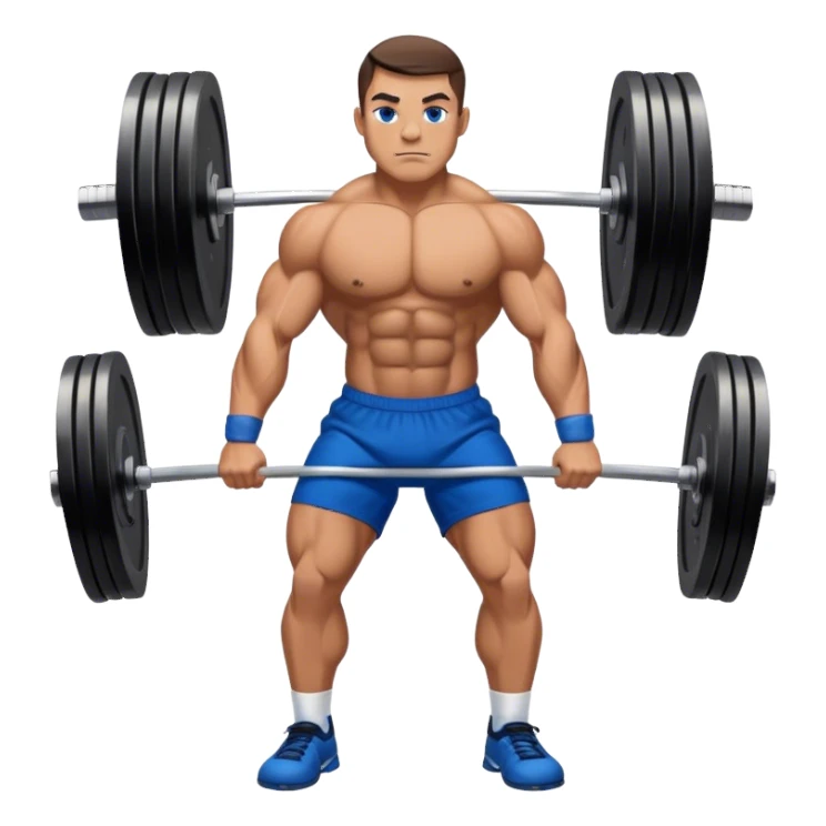 powerlifter with blue shorts perfoming deadlift sticker