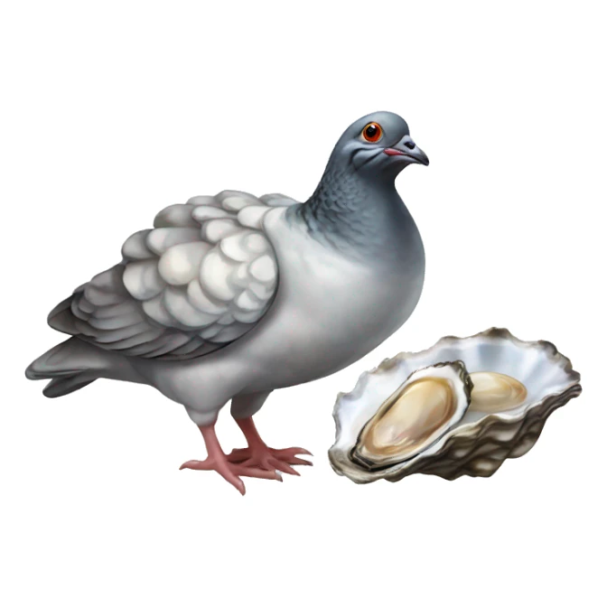 oyster eating pigeon sticker