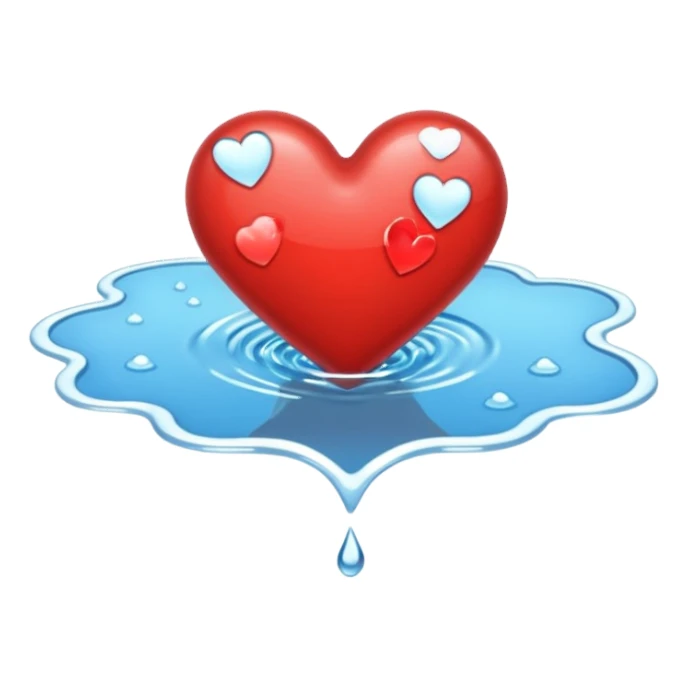 Heart shaped puddle sticker