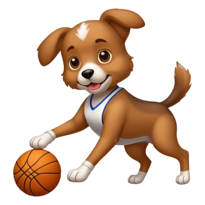 Dog playing basketball sticker