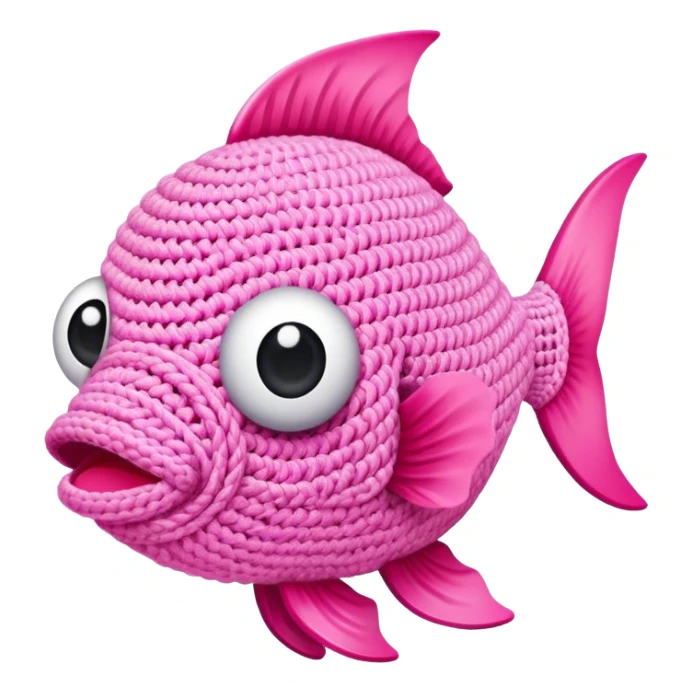 A pink fish is crochet  sticker