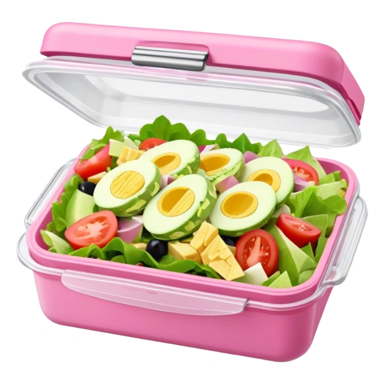 Chef Salad in a pink clear hinge container  sticker