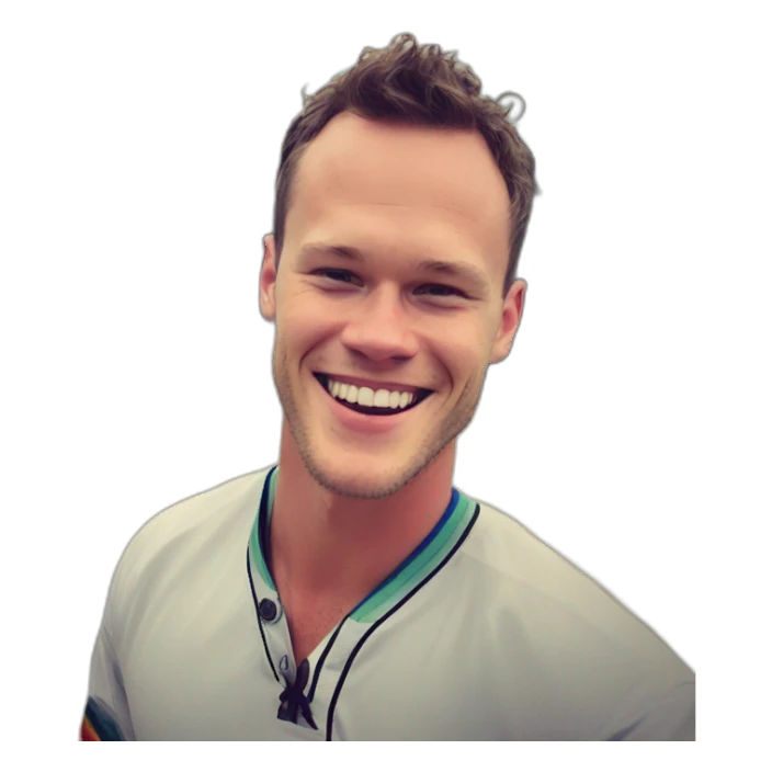 Jonathan Toews as rainbow beach bum sticker