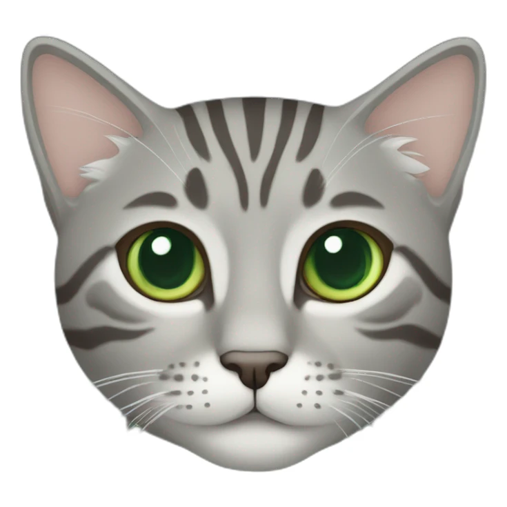 Gray tabby with Green eyes and blue collar sticker