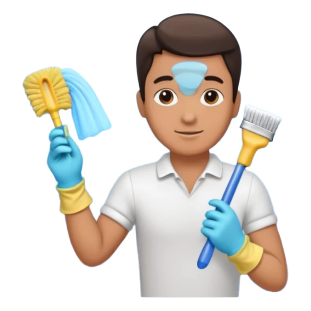 man Cleaning the bathroom sticker