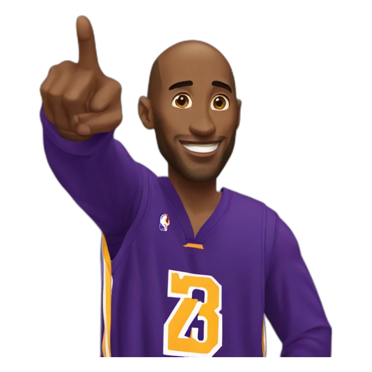 Kobe Bryant points his finger up in warning sticker