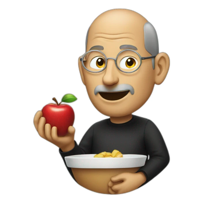 Steve Jobs eating one apple sticker