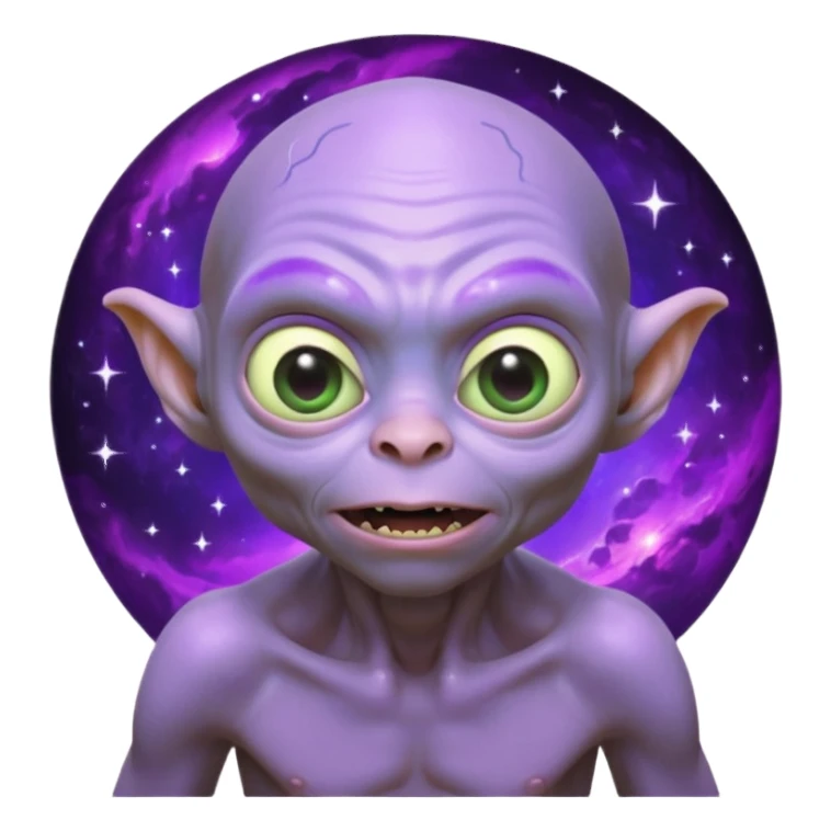 Neon gollum.in space sticker