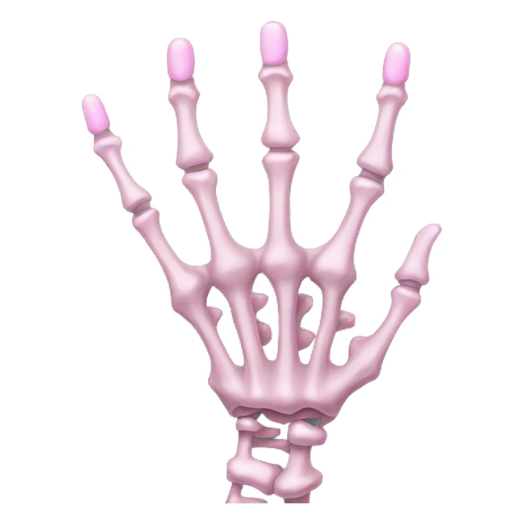 skeleton hand with long pink nails sticker