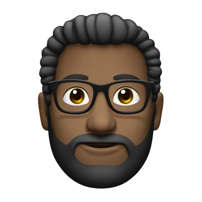 Blaca pelo largo negro y lentes sticker