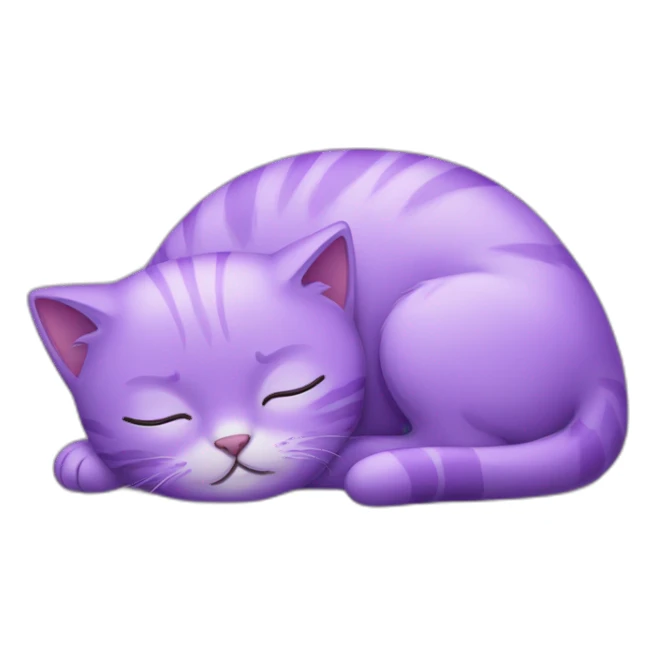 Cute purple kitty sleeping sticker