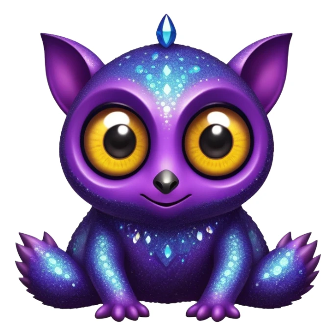 Vibrant dark dull Randomly-colored sparkly exotic Fakémon-creature sticker