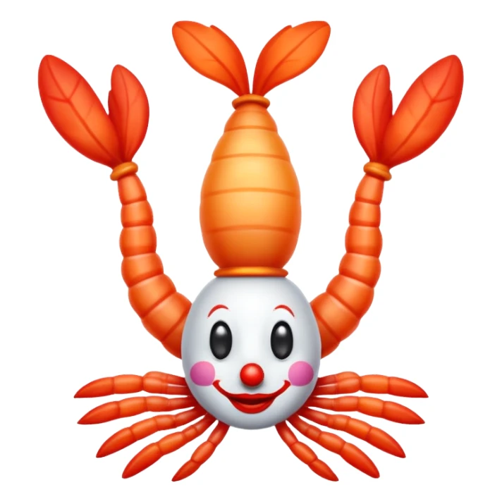 Shrimp upside down as a clown sticker
