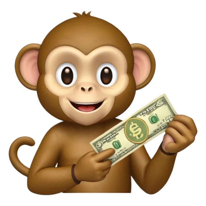 monkey with money  sticker