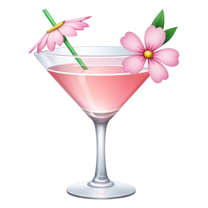 Cocktail with light pink flowers sticker