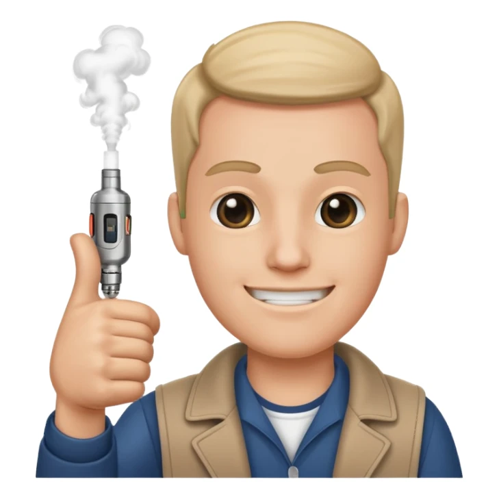 Thumbs up with a vape sticker