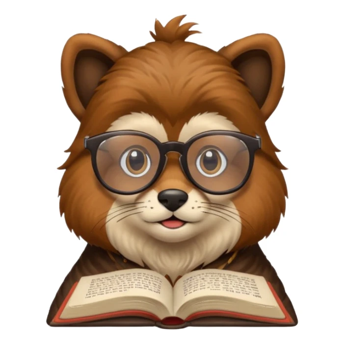 animal reading books sticker