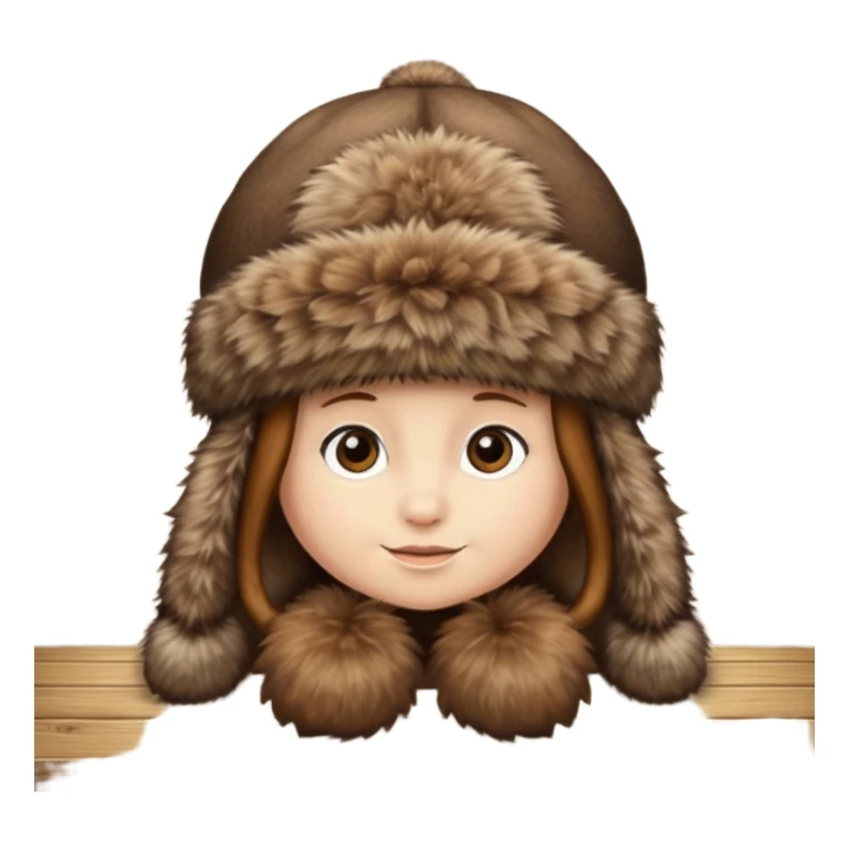 just fur hat on table sticker
