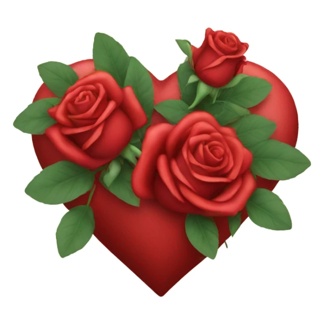 heart with red roses sticker