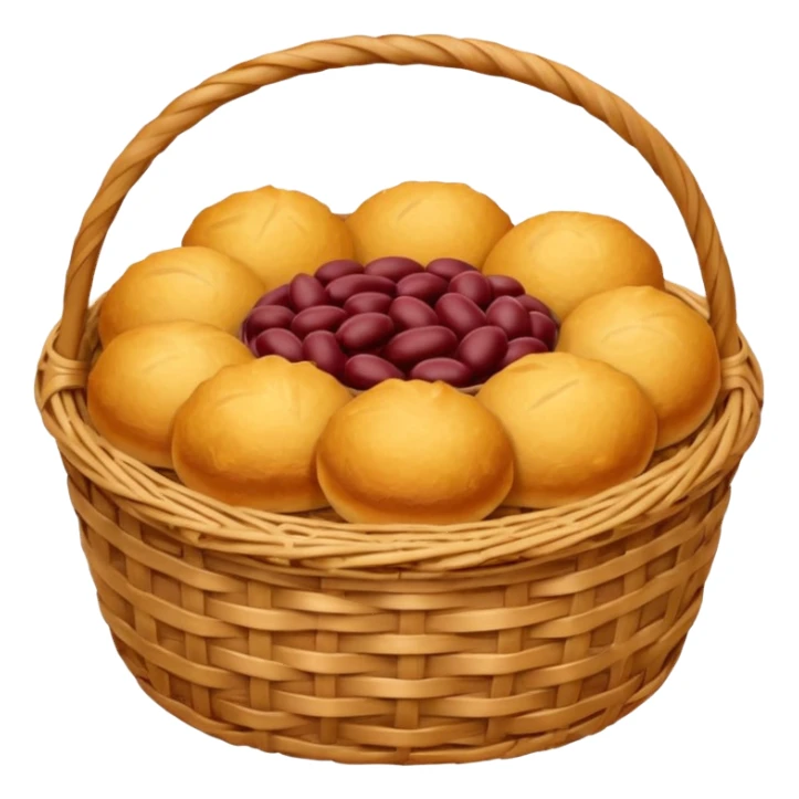 Anpan with red bean paste in a basket sticker