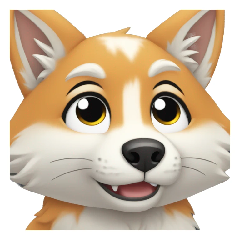 White Chibi Fox Furry Cry sticker