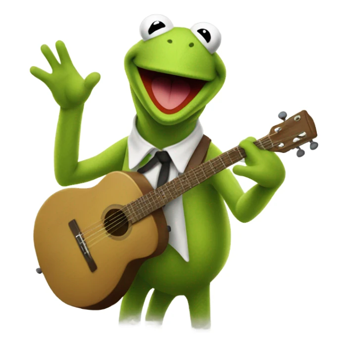 Kermit the frog singing passionately  sticker