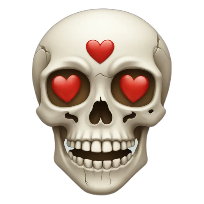 skull heart sticker