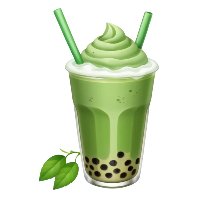 matcha latte with boba and ice sticker