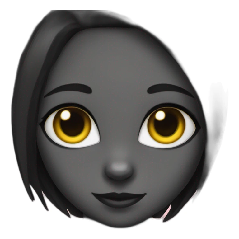 Black cat girl humanoid sticker