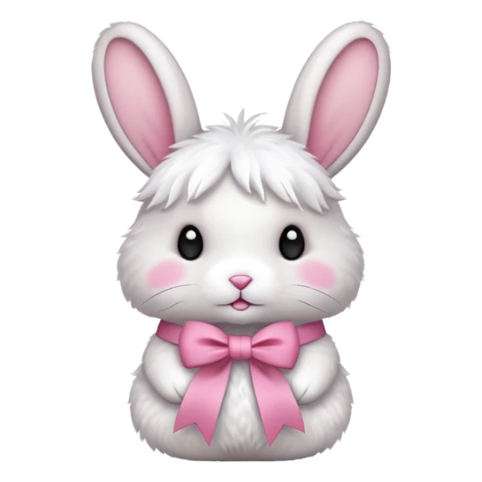 cute rabbit with pink ribbon sticker